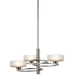 image of Multi Arm Chandelier 3 Light Classic Pewter Finish, G9