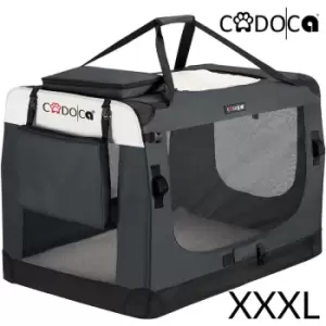 image of CADOCA Pet Carrier Fabric Dog Cat Rabbit Transport Bag Cage Folding Puppy Crate XXXL - Anthrazit (de)