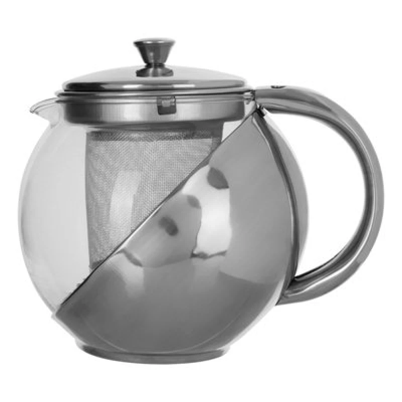 Image of Premier Housewares Infuser 650ml Stainless Steel And Glass Teapot Grey