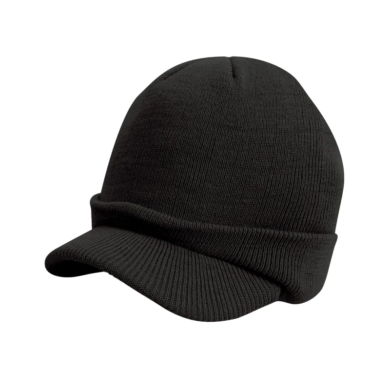 Image of Result Result Men Esco Army Knitted Hat in Black One Size Male 5063527380586