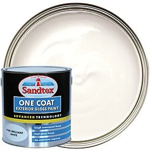 Image of Sandtex One Coat Exterior Gloss Paint - Pure Brilliant White 2.5L