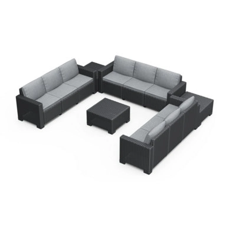 Image of Keter California 9 Seater corner sofa set, Grey 262761