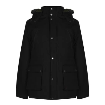 Image of Jack Wills Long Parka Jacket - Black
