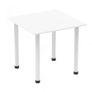 Image of Impulse 800mm Square Table White Top White Post Leg I003675