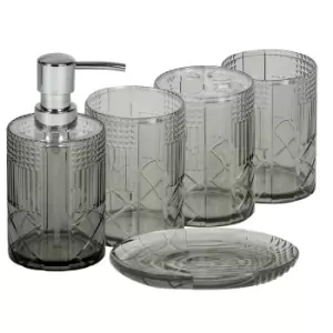 Image of Showerdrape Balmoral Collection Grey 5 Piece Bathroom Accessory Set