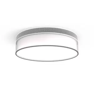 Image of NxtGen Texas LED Flush Ceiling Light 17W Dim with Bluetooth Speaker and Remote Tri-Colour CCT Opal