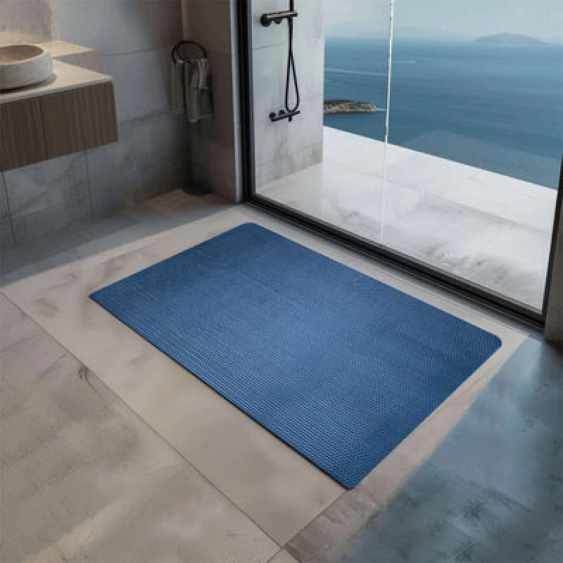 Image of Nicoman Reversible Dual-Colour Blue/green Pvc Anti Slip Shower Mat Bath Mat - Rectangular 60X40 Cm