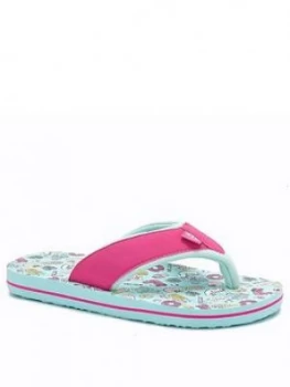 Image of Animal Girls Swish Flip Flop - Green, Size 5 Older