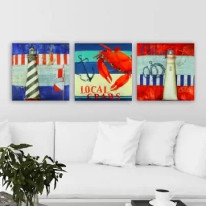 Image of P122437 Multicolor Decorative Canvas Painting (3 Pieces)
