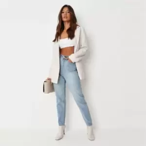 Image of Missguided Petite Riot Highwaisted Clean Mom Jean - Blue