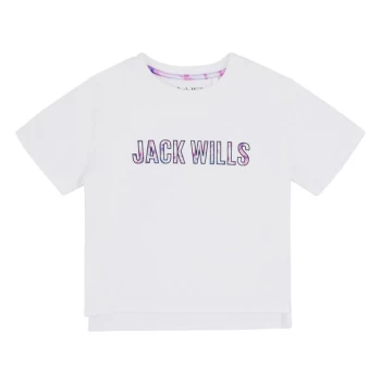 Jack Wills Kids Girls Block Logo T-Shirt - White