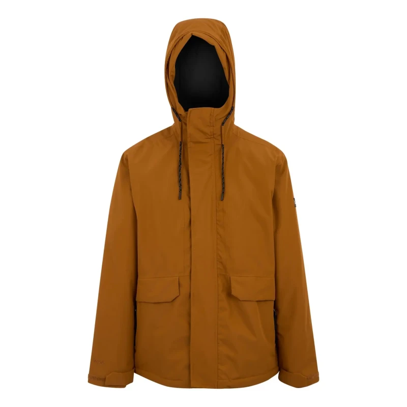 Image of Regatta Regatta Men Sterlings Hooded Waterproof Breathable Insulated Jacket in Orange Size: Medium Orange M Male 5063516101277