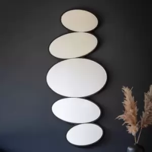 Image of Alya Pebble Stack Mirror 118cmx54cm Black