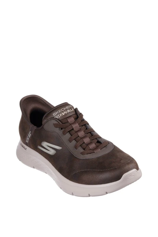 Image of Skechers Go Walk Flex Slip On Runners Mens - Brown Brown 7