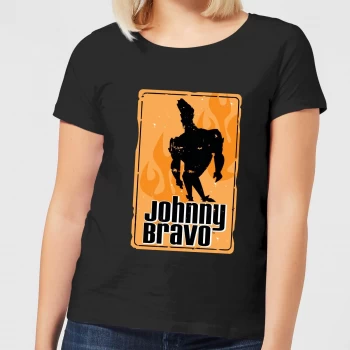 Image of Johnny Bravo Fire Womens T-Shirt - Black - XL