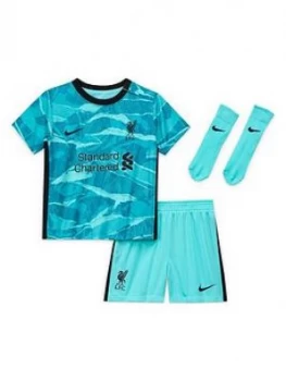 Image of Nike Liverpool Fc Away Infant 20/21 Kit, Green/Black, Size 12-18 Months