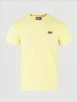 Image of Superdry Orange Label Vintage Embroidery T-Shirt, Yellow, Size 2XL, Men