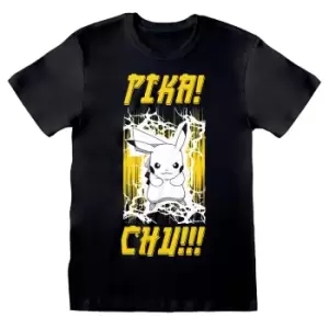 Image of Pokemon Unisex Adult Electrifying T-Shirt (L) (Black)