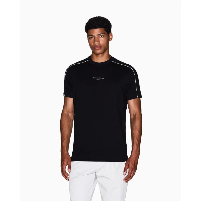 Image of Armani Exchange Mens T-Shirt Regular Fit T-Shirts S Black 59629903350