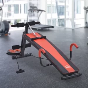 Image of HOMCOM Multifunctional Sit Up and Dumbbell Bench Exercise with Resistant Rope and Twist Waist Disc for Home, Office and Gym