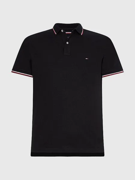 image of Tommy Hilfiger Core Tipped Slim Polo Shirt Black L