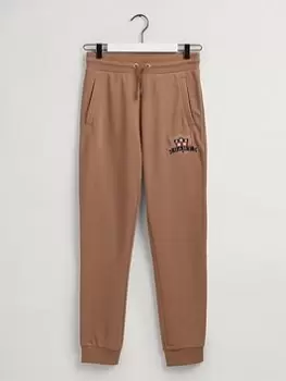 Image of Boys, Gant Kids Banner Shield Joggers - Roasted Walnut, Roasted Walnut, Size 15 Years