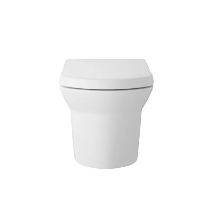 Image of Balterley Spirit Square Wall Hung Ceramic Toilet Pan & Soft Close & Seat, 400mm White