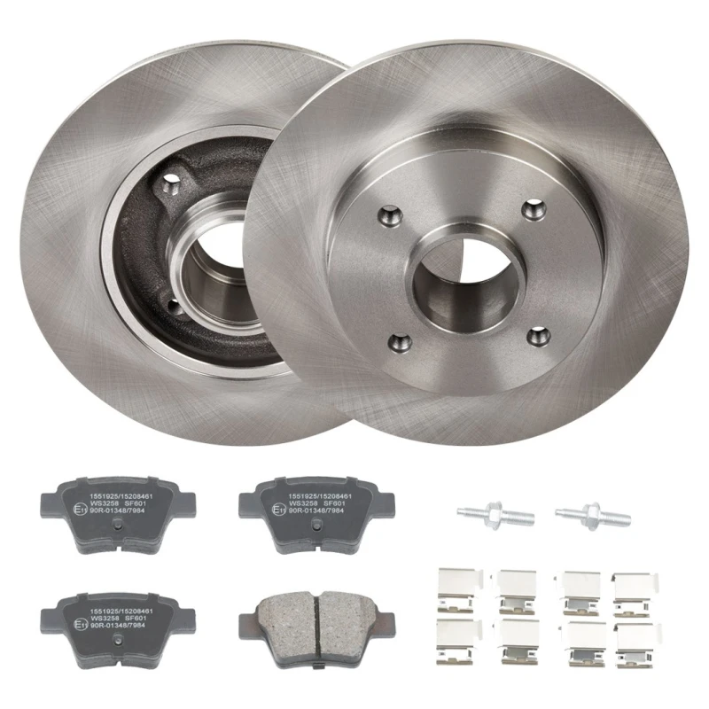 Image of RIDEX 3405B2158 Brake disc and pads set Rear Axle, Brake Disc Type: Solid, excl. wear warning contact Brake Set,disc brakes (3405)