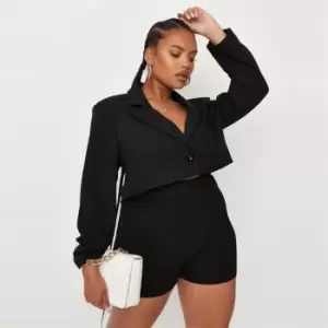 image of Missguided Plus Size Crop Blazer - Black