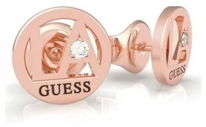 image of Guess Womens LA Rose Gold Stud Earrings UBE79053 Jewellery