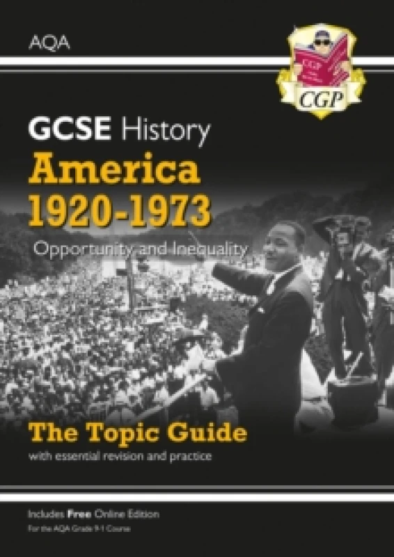 Image of CGP Books GCSE History AQA Topic Revision Guide - America, 1920-1973: Opportunity and Inequality Paperback Book Multi