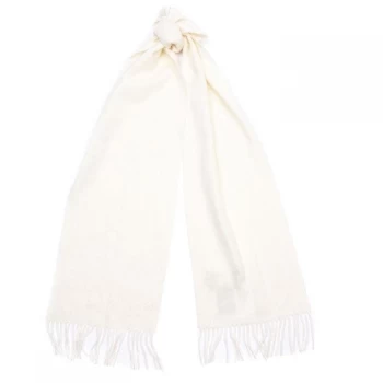 Image of Barbour Plain Lambswool Woven Scarf Cream