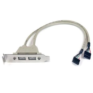 Image of StarTech 2 Port USB A Female Low Profile Slot Plate Adapter