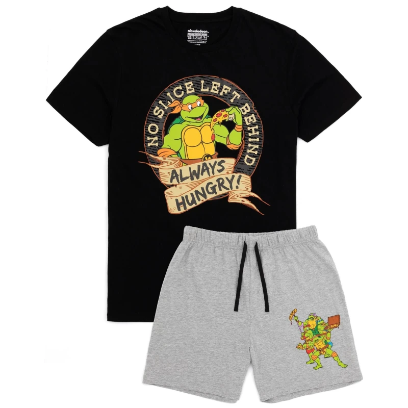 Image of Teenage Mutant Ninja Turtles Teenage Mutant Ninja Turtles Men Short Sleeve Short Leg Pyjama Set in Grey Size: Small Grey S Male 5063203009299