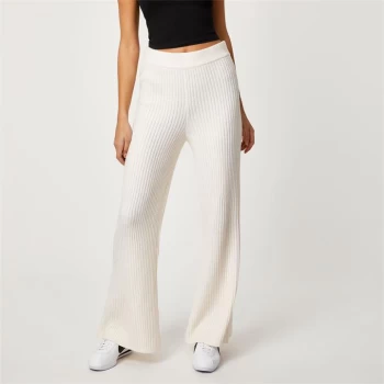 image of Jack Wills Ribbed Lounge Knitted Trousers - Cream