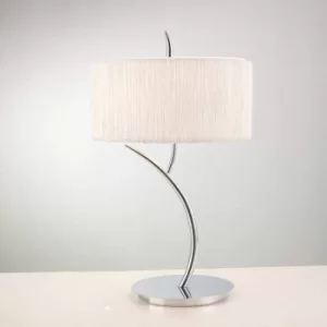 Image of Eve Table Lamp 2 Bulbs E27 Large, polished chrome with Round white lampshade