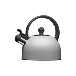 image of Living Nostalgia Traditional Whistling Kettle, 1.3 Litre, French Grey, Display Boxed