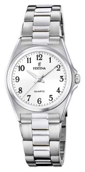 Image of Festina F20553/1 Womens White Dial Stainless Steel Watch