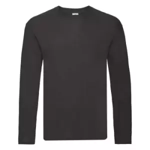 image of Fruit Of The Loom Mens Original Long Sleeve T-Shirt (2XL) (Black)