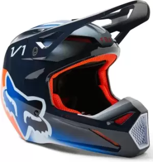 Image of FOX V1 Toxsyk Motocross Helmet, blue, Size 2XL, blue, Size 2XL