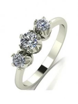 Image of Love DIAMOND 9ct Gold 50 Point Diamond Trilogy Ring, White Gold, Size I, Women