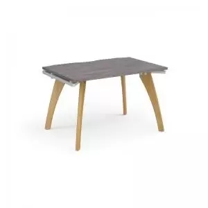 image of Fuze single desk 1200mm x 800mm - white frame and grey oak top