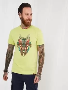 image of Joe Browns Geo Wolf Tee - Green, Size 2XL, Men