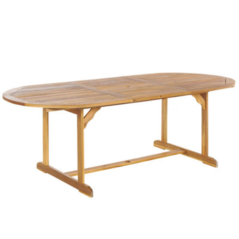 Image of Beliani Extending Garden Dining Table Maui 160/220 Cm 100 Cm Acacia Wood Light Brown