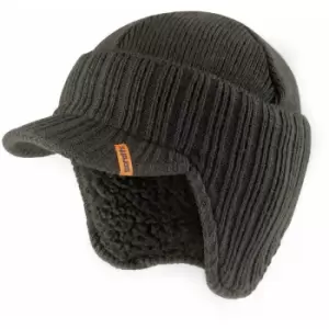 image of Peaked Beanie Hat Graphite Grey Warm Winter Insulated Workwear - Scruffs