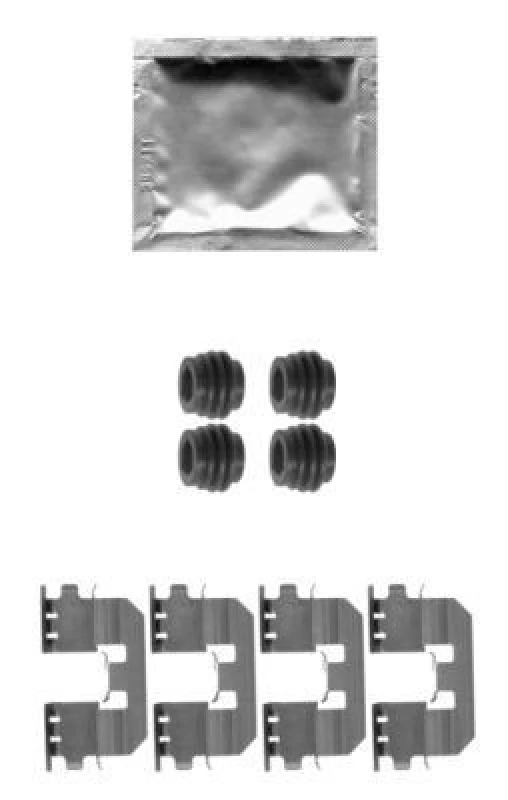 Image of HELLA Brake pad fitting kit HELLA 8DZ 355 204-331