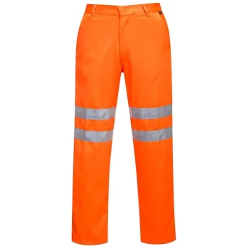 image of RT45ORTXL - sz XL Hi-Vis Poly-cotton Trousers RIS - Orange - Portwest