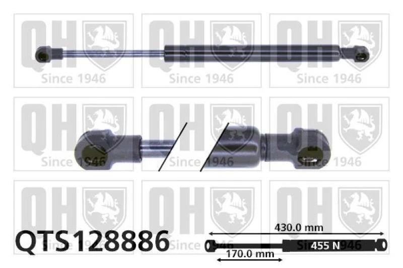 Image of QUINTON HAZELL Tailgate strut QUINTON HAZELL QTS128886