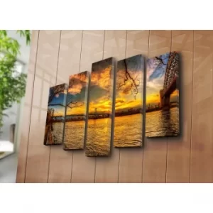 Image of 5NATPAT-47 Multicolor Decorative Canvas Painting (5 Pieces)