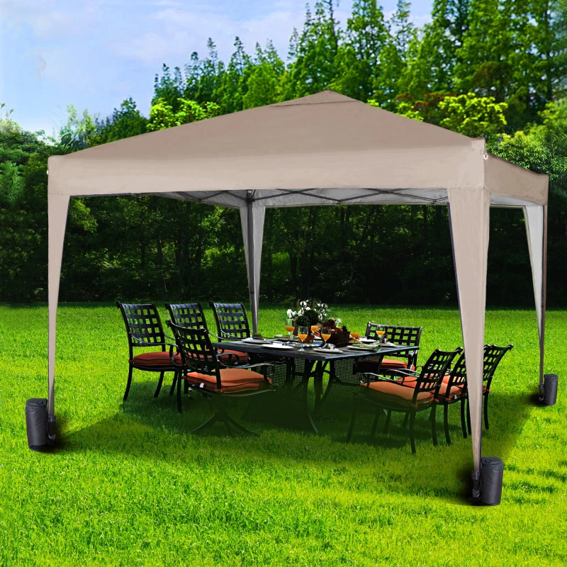 Image of MCC Direct 3x3m Pop up Garden Gazebo Party Tent Marquee with Storage Bag Beige